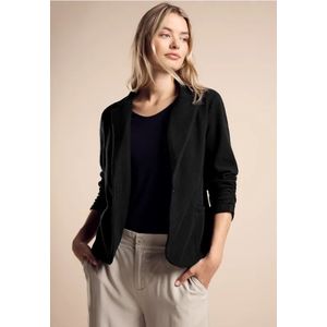 Street One Dames Blazer met plooien in Zwart, in size: 38