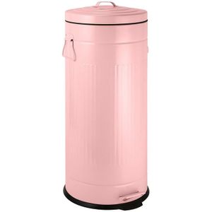 Pedaalemmer retro look - roze - 30 liter