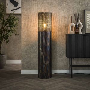 Industriële vloerlamp Zelda 1-lichts 120 cm zwart bruin