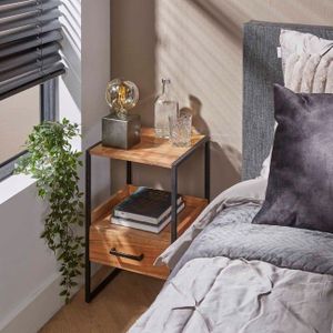 Landelijke Moderne nachtkastje Niche 1 lade acaciahout
