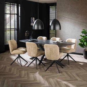 Moderne Industriële eetkamertafel Monte 215 cm deens ovaal
