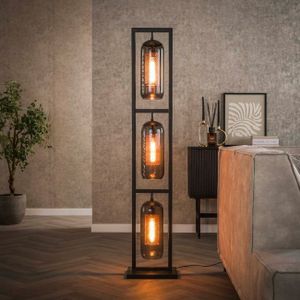 Industriele - Vintage - Vloerlamp - 3 Lichts - Smoke - Mistral