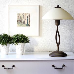Steinhauer - Capri - Tafellamp - Brons - Albast Crème - E27 Fitting