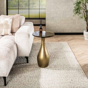 Hotel chique design bijzettafel Glare medium druppelpoot goud antiek