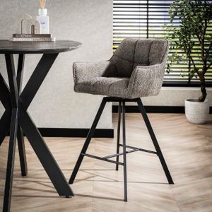 Moderne - barstoel - bouclé - taupe - Turn