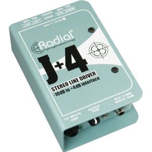 Radial J+4 actieve stereo DI -10dB ongebalanceerd +4dB gebalanceerd