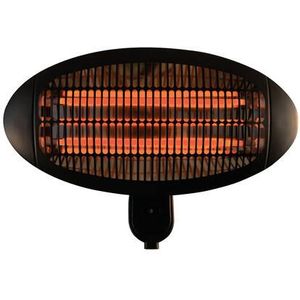 BRASQ Elektrische Terrasverwarmer Hangend PHW100 - Heater 2000W - 3 warmtestanden -  Voor binnen en buiten - Spatwaterdicht - Zwart