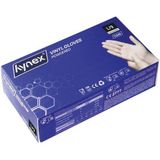 Hynex Vinyl handschoenen L 100/doos 4,5gram Gepoederd Transparant/ Wit