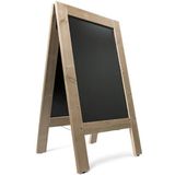 Krijtstoepbord Steigerhout 135 x 75 cm houten omlijsting - dubbelzijdig reclamebord