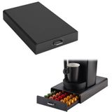 BRASQ Capsulehouder voor Nespresso Capsules - Opbergbox met Lade - 50 Cups - Koffiecups houder Zwart