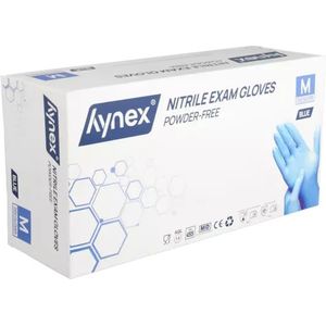 Hynex Nitrile PF Blue 3,5gr MD - 200/box - M - poedervrij - Wegwerp Handschoenen