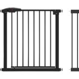 BRASQ Traphekje zonder Boren - Veiligheidshek - Kinderhekje met verlengstuk - 75 t/m 93 cm - Verlengbaar - Klembevestiging - Metaal - Hondenhek - Zwart