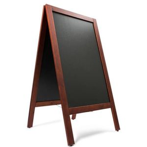 Krijtstoepbord Mahonie 75 x 135 cm dennenhouten omlijsting - dubbelzijdig reclamebord