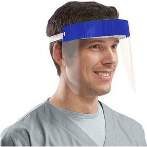 Gelaatsscherm - Gelaatsmasker - Transparant - blauw - 12 stuks - Spatmasker / Beschermkap gezicht