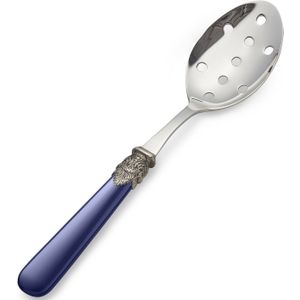 Opscheplepel met gaatjes, Blauw zonder Parelmoer