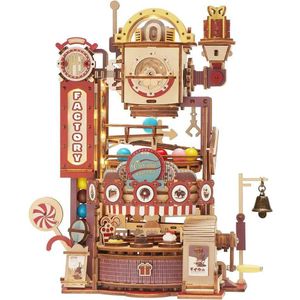 Robotime - Chocolate Factory Marble Run - LGA02 - Houten Bouwpakket - Houten Modelbouw