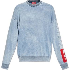 Diesel, Sweatshirts & Hoodies, Heren, Blauw, M, Katoen, K-Zeros sweater