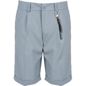Xagon Man, Korte broeken, Heren, Blauw, M, Polyester, Eenvoudige Shorts Rits Knoop Zakken Kwaliteitsstof
