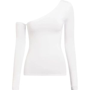 Calvin Klein, Tops, Dames, Wit, L, Modal Off Shoulder Longsleeve Top