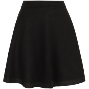 Nina Ricci, Rokken, Dames, Zwart, M, Wol, Wollen Mix Elastische Taille Volle Rok