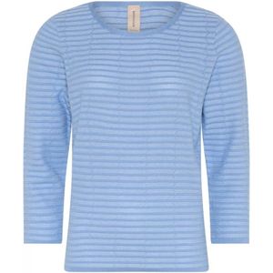 Skovhuus, Tweekleurige Gestreepte Gebreide Trui Blauw, Dames, Maat:2XL