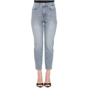 Only, Hoge taille straight fit denim jeans Blauw, Dames, Maat:W33