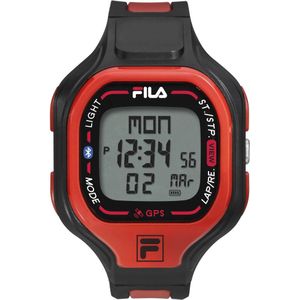 Fila, Slim GPS Bluetooth Calorie Siliconen Horloge Zwart, Heren, Maat:ONE Size
