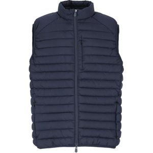 Save The Duck, Blauw Gewatteerd Vest Hoge Hals Rits Blauw, Heren, Maat:S