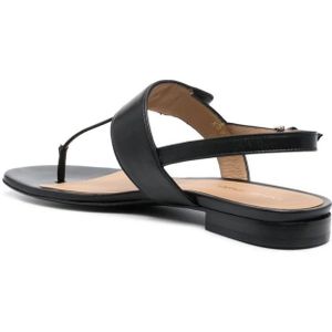 Emporio Armani, Schoenen, Dames, Zwart, 36 EU, Leer, Flat Sandalen