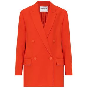 Iceberg, Dubbelrijige blazer Rood, Dames, Maat:2XL