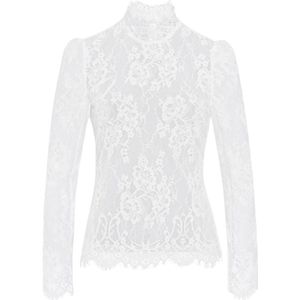 IVY Oak, Elegante Blouse met Opstaande Kraag Wit, Dames, Maat:2XS