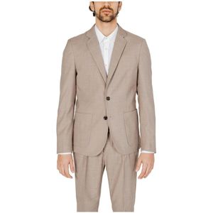 Antony Morato, Pakken, Heren, Beige, 3Xl, Beige Knoopsluiting Blazer met Zakken