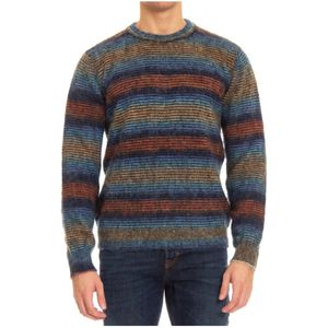 Roberto Collina, Truien, Heren, Veelkleurig, M, Italiaanse Jacquard Sweaters