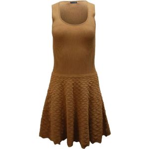 Alexander McQueen Pre-owned, Pre-owned, Dames, Beige, L, Pre-owned Viscose dresses