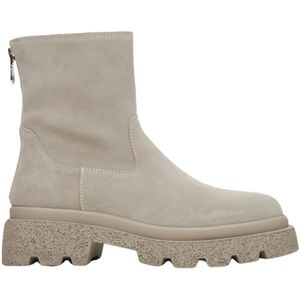 Estro, Schoenen, Dames, Grijs, 36 EU, Grijze Velours Enkellaarzen voor de Winter