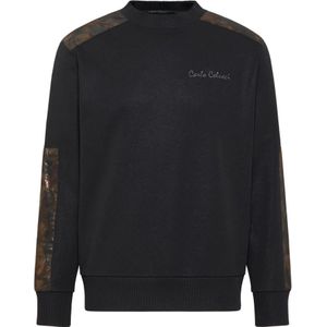 Carlo Colucci, Sweatshirts & Hoodies, Heren, Zwart, 2Xl, Dapunt Casual Sweatshirt