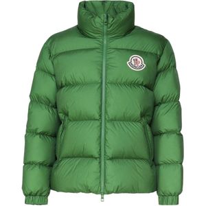 Moncler, Jassen, Heren, Groen, XL, Nylon, Groene Lichtgewicht Jas met Ritssluiting