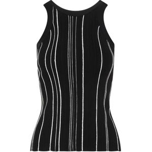 TotêMe, Geribbelde Tank Top Zwart, Dames, Maat:M