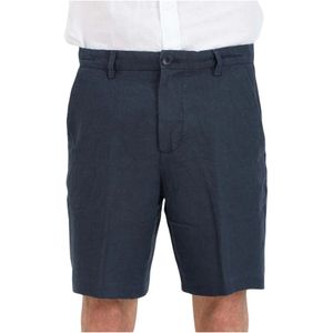 Selected Homme, Korte broeken, Heren, Blauw, XL, Katoen, Nachtblauwe Shorts met Riem