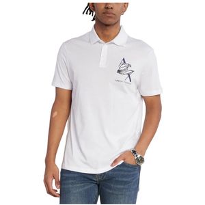 Armani Exchange, Tops, Heren, Wit, 2Xl, Katoen, Korte Mouw Polo Shirt