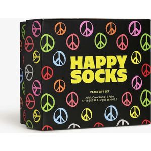 Happy Socks, Ondergoed, unisex, Veelkleurig, L, Vredesokken 2-pack in Crème