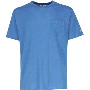 MC2 Saint Barth, Tops, Heren, Blauw, XL, Linnen, T-Shirts