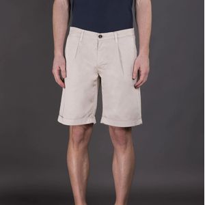 Moorer, Korte broeken, Heren, Beige, M, Katoen, Stretch Cotton Twill Shorts