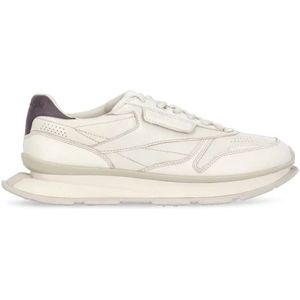 Reebok, Schoenen, Heren, Beige, 43 EU, Ivoor Leren Sneakers Ronde Neus