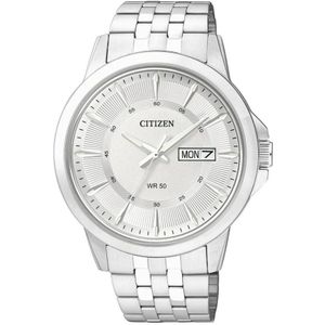 Citizen, Accessoires, Heren, Grijs, ONE Size, Quartz Stalen Horloge, Zilveren Kast Band