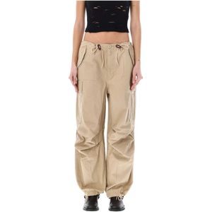 R13, Wijde Cargo Broek Beige, Dames, Maat:S