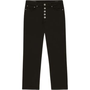 Dondup, Jeans, Dames, Zwart, W24, Zwarte enkel-lengte jeans voor vrouwen