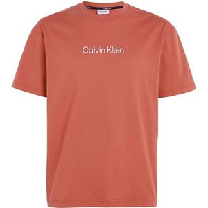 Calvin Klein, Tops, Heren, Bruin, XL, Katoen, Biologisch katoenen T-shirt