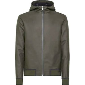 Rrd, Militaire Rubber Effect Hoodie Groen, Heren, Maat:S