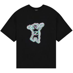 We11Done, Tops, Heren, Zwart, M, Zwart T-shirt met Teddy Bear Print